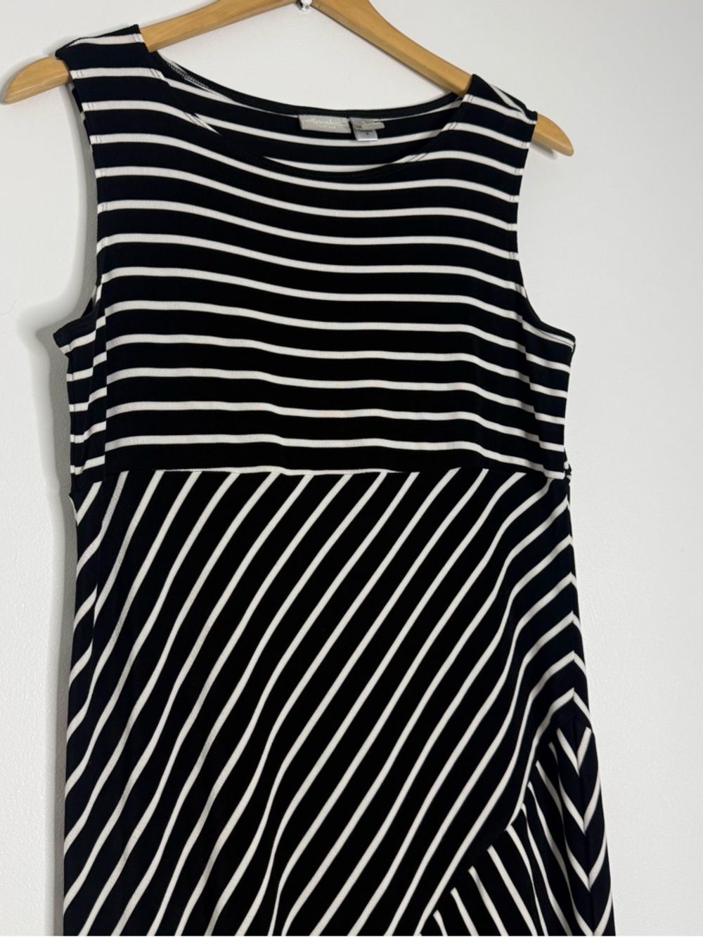 Chico's Black and White Striped Maxi Dress - Picture 4 of 7